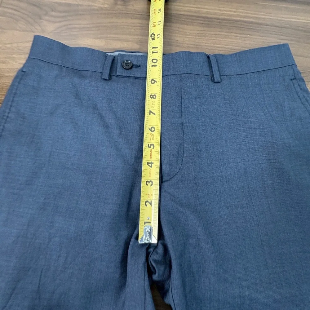 Calvin‎ Klein X Slim Fit Mens Blue 100% Wool Dress Pants 32x29 Flat Front